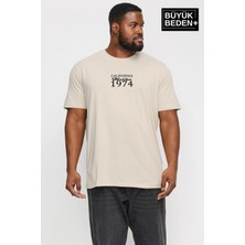 Superlife Süperlife Erkek Büyük Beden California 1974 Baskılı 3xl-6xl Bisiklet Yaka Tshırt SPR26TBS510-02