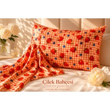 ICON SILK 'Sleep & Glow ' %100 Saf Ipek Yastık Kılıfı (Çilek Bahçesi)