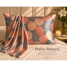 ICON SILK 'Sleep & Glow' %100 Saf Ipek Fermuarlı Yastık Kılıfı (Lady's Flower)