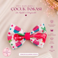 PeriMila Kız Çocuk Yaz Temalı Pvc Kaplamalı Su Geçirmez Fiyonk Pens Toka