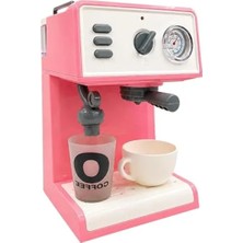 Esranın Dünyası Renk Değiştiren Işıklı Mini Barista Seti, Pilli Kahve Makinesi ve Bardak (Pembe)