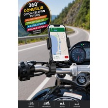 Toyfest Motor,motosiklet,bisiklet ,scooter Için 360 Derece Dönebilen Gidon Versiyonu Telefon Tutucu Aparat