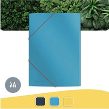 Esranın Dünyası A4 Boyutunda Mavi Lastik Kilitli Dosya, Cosy Soft Touch