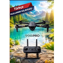 Rose Teknoloji 998 Pro 4K Hd Kamera Katlanabilir Gövde Uygulama Kontrollü 360 Derece Dönme Çift Bataryalı ve Taşıma Çantalı Drone