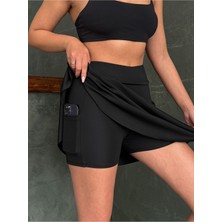 Opendo Movefit™ Kadın Yüksek Bel Şortlu Cepli Spor Etek