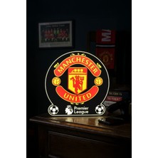 MEKTrend Manchester United Premier League Tasarımlı Dekoratif Aydınlatma Gece Lambası (24X24CM)