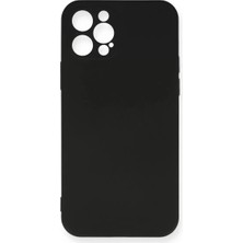 Apple iPhone 12 Pro Max Kılıf Nano Içi Kadife Silikon - Siyah