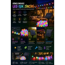 Newstore Home 50 LED Renkli Solar Güneş Enerjili Bahçe Aydınlatması 7 Metre Su Geçirmez Özellik