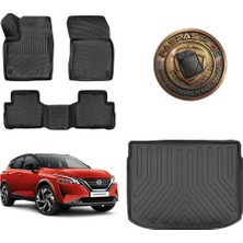 Rizline Nissan Qashqai 2022 Üzeri Benzin 3D Paspas ve Üst Bagaj Havuzu