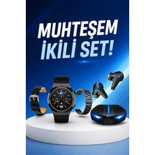Elektronikçim Kablosuz Bluetooth Bağlantılı Kulaklık ve Dokunmatik Ekran Akıllı Saat Arama Cevaplama