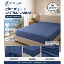 Elif Nazlı Perde Çift Kişilik Lastikli Çarşaf – Indigo Mavisi