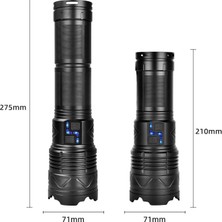 Colezium Peakstar PS-1998 Ultra Parlak Su Geçirmez Zoomlu Güçlü 200W 30000 Lümen Şarjlı Bekçi Cı Kamp El Feneri