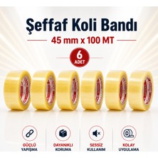 Bumy 6 Adet Koli Bandı 45 mm x 100 Metre Güçlü Yapışkanlı Paketleme Bant