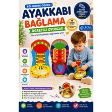 Tineke Montessori Ayakkabı Bağlama Eğitici Oyuncak Ince Motor Beceri Geliştirici Erkek ve Kız 3+ Yaş Çocuklar Için 2 Li