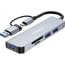 Usb-C Hub 5 In 1 Alüminyum Type C Hub Multiport Adaptör