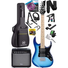 DE-150BL-35AMP Maple Klavye Hh Yüksek Kaliteli 35W Amfili Elektro Gitar Seti
