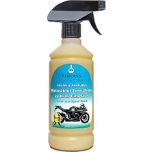 Motosiklet Temizleyici Parlatıcı Hızlı Cila | Boyalı Alan & Plastik Aksam | Parfümlü | 500 ml Sprey + Mikrofiber Bez