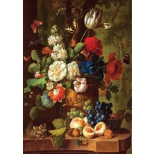 Puzzle 2000 Parça Çiçekler ve Meyveler Natürmort Karton Yapboz 96X68 cm