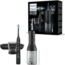 Philips Sonicare Kablosuz Power Flosser Ağız Sulama Cihazı ve Diamondclean 9000 Elektrikli Diş Fırçası - Temiz Dişler, Temiz Diş Etleri ve Plak Temizleme, Siyah (Model HX3886/43)