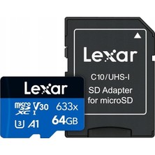 64GB 633X Microsdxc Uhs-I U3 100/45 Mb/sn Yüksek Performanslı Microsd Hafıza Kartı