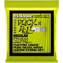 Ball Regular Slinky Klasik Rock 'n' Roll Elektro Gitar Telleri, Saf Nikel Sargı, Ölçü 10-46