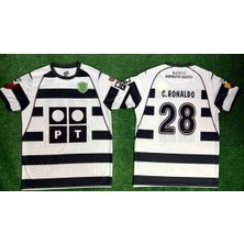 Rodak Spor Ronaldo 28 Sporting Lizbon 2001/03 Sezon Nostalji T-Shirt