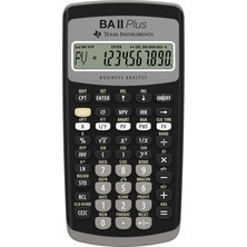 Instruments Ba Iı Plus Finansal Hesap Makinesi (Tek Satırlı, 10 Haneli Ekran, Pille Çalışır) Siyah-Gri