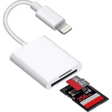 Girişli iPhone 11 12 13 14 Uyumlu Kart Okuyucu Sd Kart Adaptörü Tf Kart Okuyucu Disk Adaptörü Mobil Kart Okuyucu (Lightning Girişli)