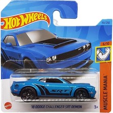 Wheels - ´18 Dodge Challenger Srt Demon - Muscle Mania 6/10 - HKJ54 - Short Card - Mopar - Mavi Metalik - Mattel 2023