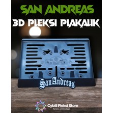 San Andreas 3D Motosiklet Pleksi Plaka Altı Dayanıklı Sportif Modifiye Parlak Siyah Çerçevesi Cybill Store