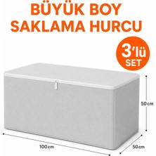 Arkhelais Hurç Seti 3’lü Hurç Büyük Boy Yorgan Hurcu Battaniye Kıyafet Saklama Baza Altı Dolap Içi Organizer