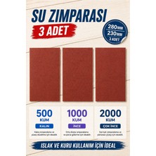 Arkhelais Far Temizleme Seti - Far Parlatma Su Zımparası - Araç Farı Yenileme Zımpara Kağıdı - 500 2000 3000 Kum - 3’lü Set