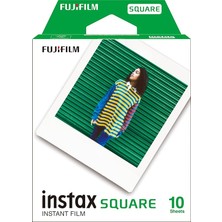 Square Anlık Film, Beyaz Kenarlık, 10 Çekim Paketi, Ambalaj Değişebilir