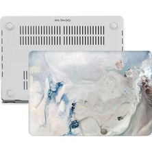 MacBook Air M1 Kılıf A2337 Uyumlu 13 Inç Mermer Desenli Hard Case A2179 A1932 Sert Koruyucu Kapak Mavi