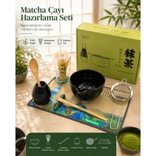 Herbarius 6 Parça Siyah Renk Matcha Çayı Hazırlama Seti - Geleneksel Japon Matcha Seti
