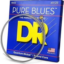 Strings PB545 45-125 Orta Boy Set El Yapımı Saf Mavi Kaplamalı 5 Telli Bas Telleri Pb5-45