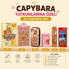 PeriMila Sevimli Capybara Karakterli Figürlü Eğlenceli Kırtasiye Seti 6'lı