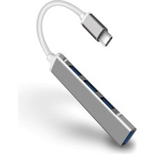 C-809 Macbook Uyumlu Type-C To 4* USB 3.0 Splitter 5 Gbps Çevirici Hub Adaptör
