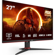 Gaming Q27G2E - 27 Inç Qhd Monitör, 155 Hz, 1 Ms Mprt, Freesync Premium (2560X1440, Hdmı, Displayport) Siyah/kırmızı