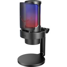 USB Mikrofonu, Ampligame Oyun Bilgisayarı Masaüstü Kondansatör, Rgb Mikrofon, Mac/bilgisayar/ps4/ps5'te Youtube, Sessiz Düğmeli, Mikrofon Kazancı, Pop Filtresi, Şok Montajı, Kulaklık Jakı-A8