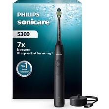 Philips Sonicare 5300 Elektrikli Diş Fırçası, 2 Yoğunluk Seviyeli Sonic Diş Fırçası, Basınç Kontrolü, Easystart, Smartimer ve Brushpacer, Siyah, Model HX7101/01 [yeni Teknoloji]