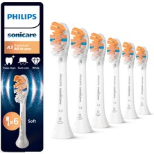 Philips Sonicare A3 Premium Hepsi Bir Arada, Orijinal Yedek Fırça Başlıkları, Beyaz, 6'lı Paket, HX9096/87