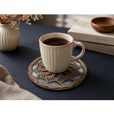 Muguetarts %100 El Emeği Toprak Dantel Bardak Altlığı 10CM.