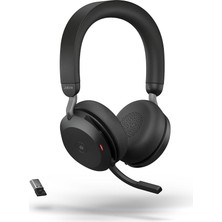 Evolve2 75 Kablosuz Pc Kulaklık, 8 Mikrofon Teknolojisi, Çift Köpük Stereo Kulaklık, Gelişmiş Aktif Gürültü Iptali, Usb-A Bluetooth Adaptörü ve Ms Takım Uyumluluğu, Siyah