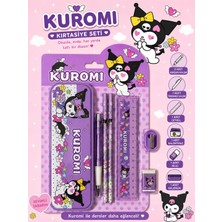 PeriMila Sanrio Kuromi Karakterli 7 Parça Metal Kalemlikli Kırtasiye Seti Hediye Seti