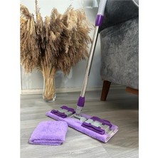 Mop Yer Fayans Duvar Yüzey Temizlik Mikrofiber Mandallı Mop, Teleskopik Saplı Istediğin Bezi Tak Kullan Hediye Yedek Bez ' Li