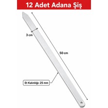 Arkhelais Adana Şiş, Metal Kebap Şişi 12 Adet 50 cm Paslanmaz Çelik Geniş Et Şişi Mangal Şişi