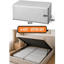 Arkhelais Hurç - Baza Altı Hurcu - 6’lı Set - Büyük Boy - Düzenleyici - Saklama Kutusu - Gri Çizgili - Yatak Altı Organizer