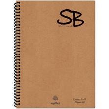 A5 140 Sf. Defter Kraft Kapak Spiralli Hafif Kağıt Kareli 70 Yp.