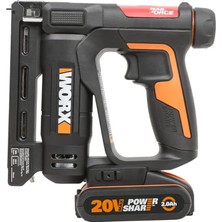 WX843 20VOLT/2.0AH. Li-Ion Şarjlı Profesyonel 6-14MM Zımba ve 15MM Çivi Çakma + 3500 Adet Yedek Zımba ve Çivi